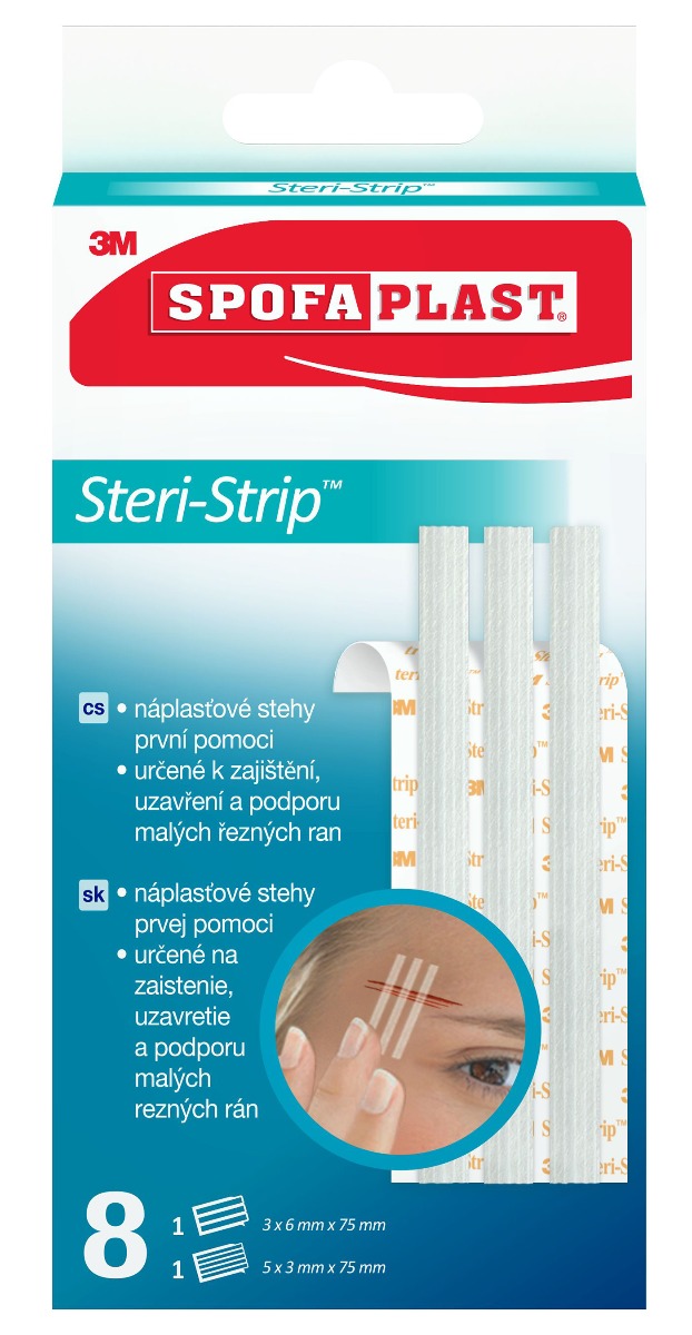 3M Spofaplast 801 Steri-Strip náplasťové stehy 8 ks 3M