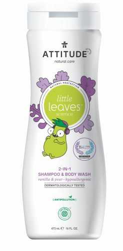 ATTITUDE Little leaves Dětské tělové mýdlo a šampon 2v1 vanilka hruška 473 ml ATTITUDE