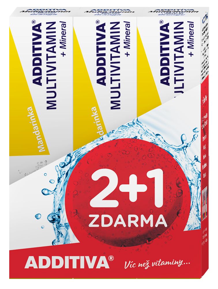 Additiva Multivitamin 2+1 mandarinka 3x20 šumivých tablet Additiva