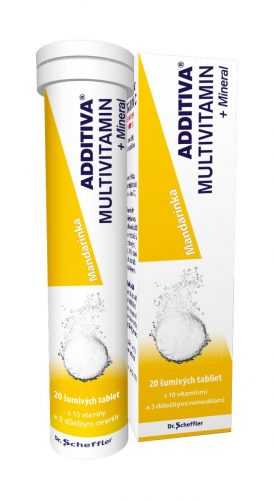Additiva Multivitamin + Mineral mandarinka 20 šumivých tablet Additiva