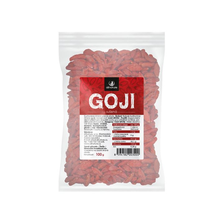 Allnature Goji sušené plody 100 g Allnature