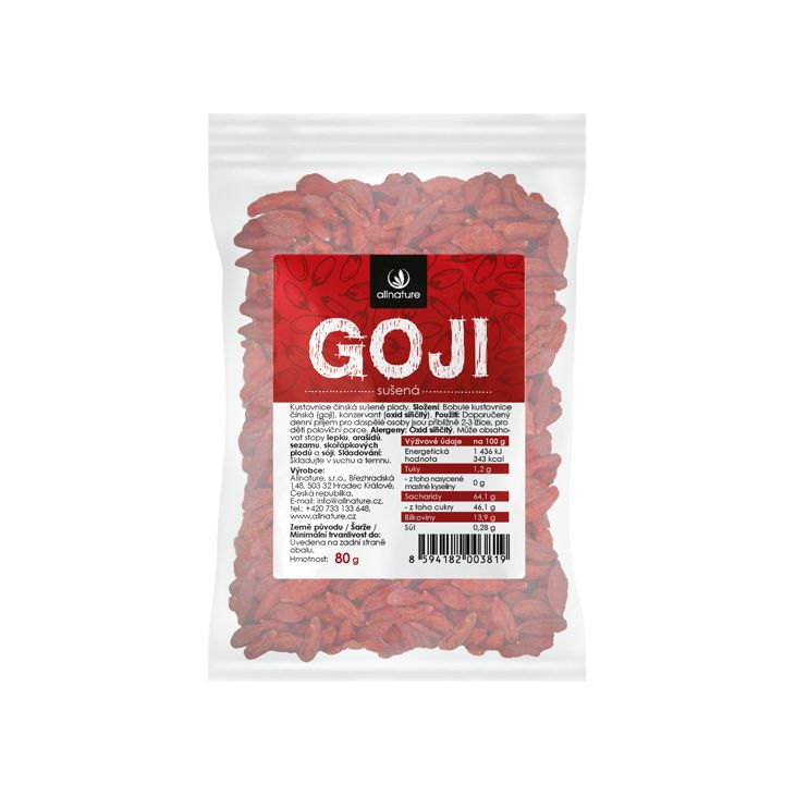 Allnature Goji sušené plody 80 g Allnature