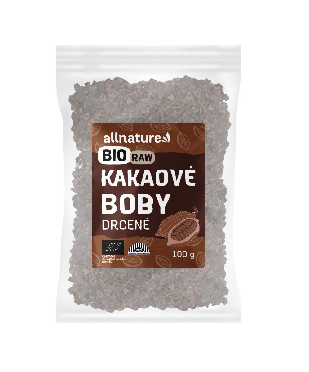 Allnature Kakaové boby drcené BIO RAW 100 g Allnature