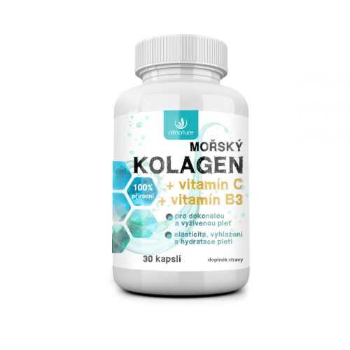 Allnature Mořský kolagen + vitamin C + vitamin B3 30 kapslí Allnature