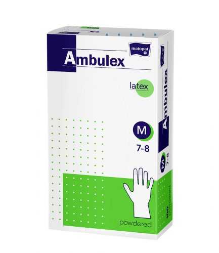 Ambulex Latexové rukavice pudrované nesterilní vel. M 100 ks Ambulex