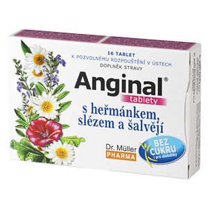 Anginal s heřmánkem a slézem 16 tablet Anginal