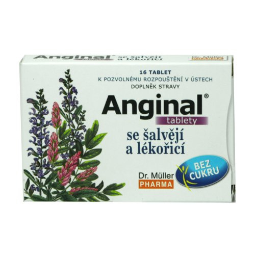 Anginal se šalvějí a lékořicí 16 tablet Anginal
