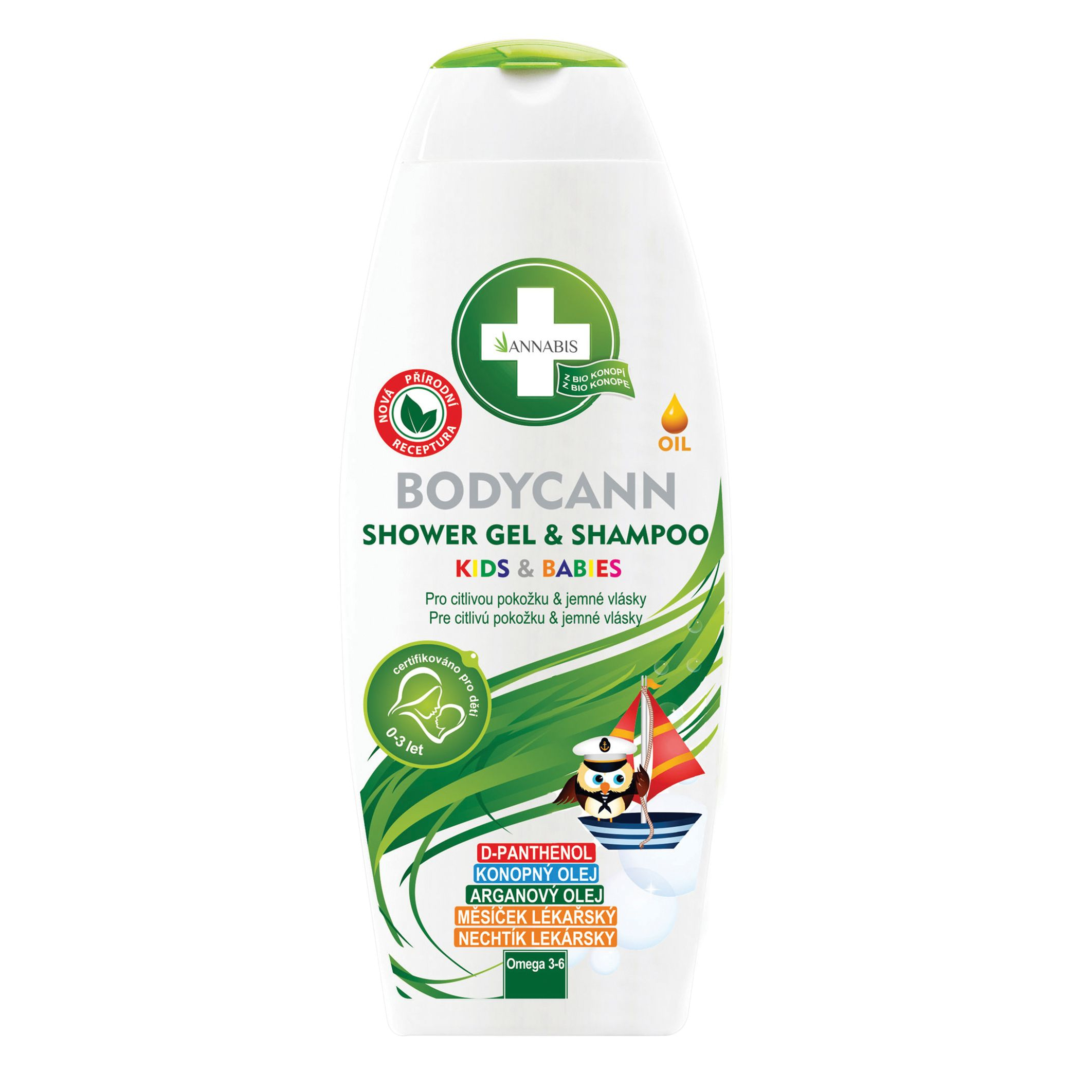 Annabis Bodycann KIDS&BABIES 2v1 šampon a sprchový gel 250 ml Annabis