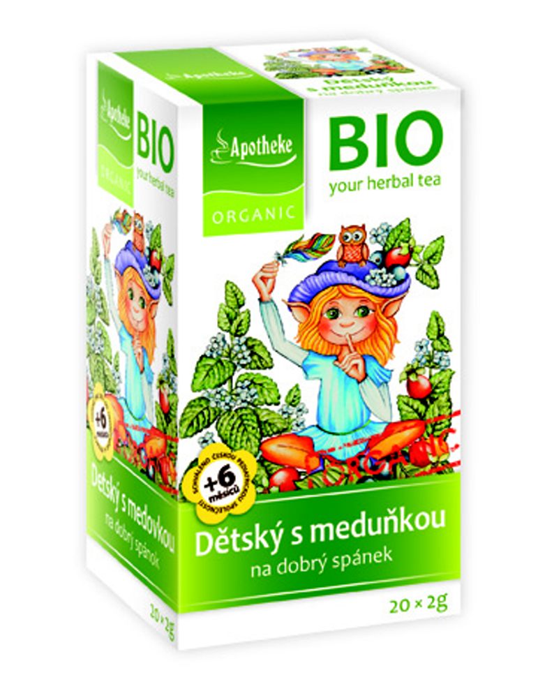 Apotheke BIO Dětský ovocný čaj s meduňkou nálevové sáčky 20x 2 g Apotheke