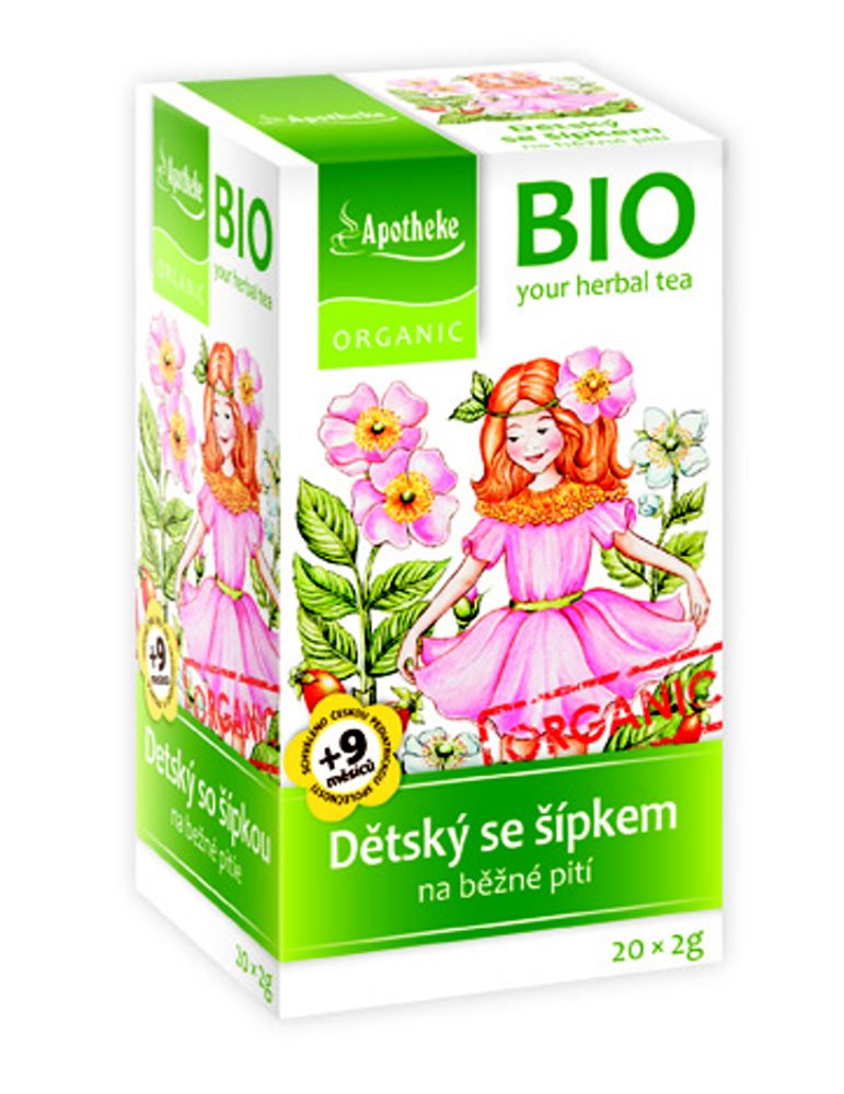 Apotheke BIO Dětský ovocný čaj se šípkem nálevové sáčky 20x 2 g Apotheke