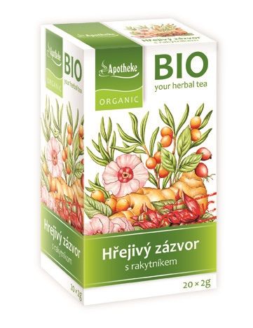 Apotheke BIO Hřejivý zázvor s rakytníkem nálevové sáčky 20x2 g Apotheke