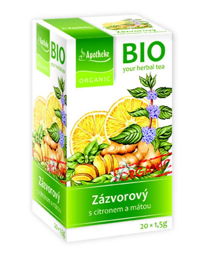 Apotheke BIO Zázvor s citronem a mátou nálevové sáčky 20x1