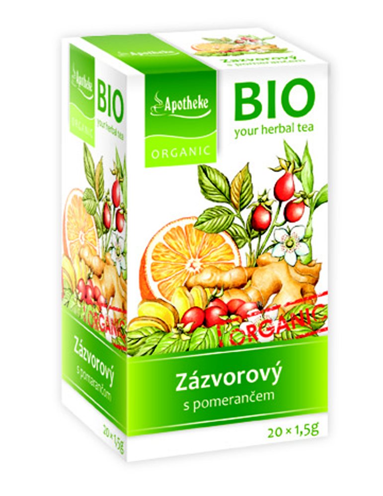 Apotheke BIO Zázvorový čaj s pomerančem nálevové sáčky 20x1