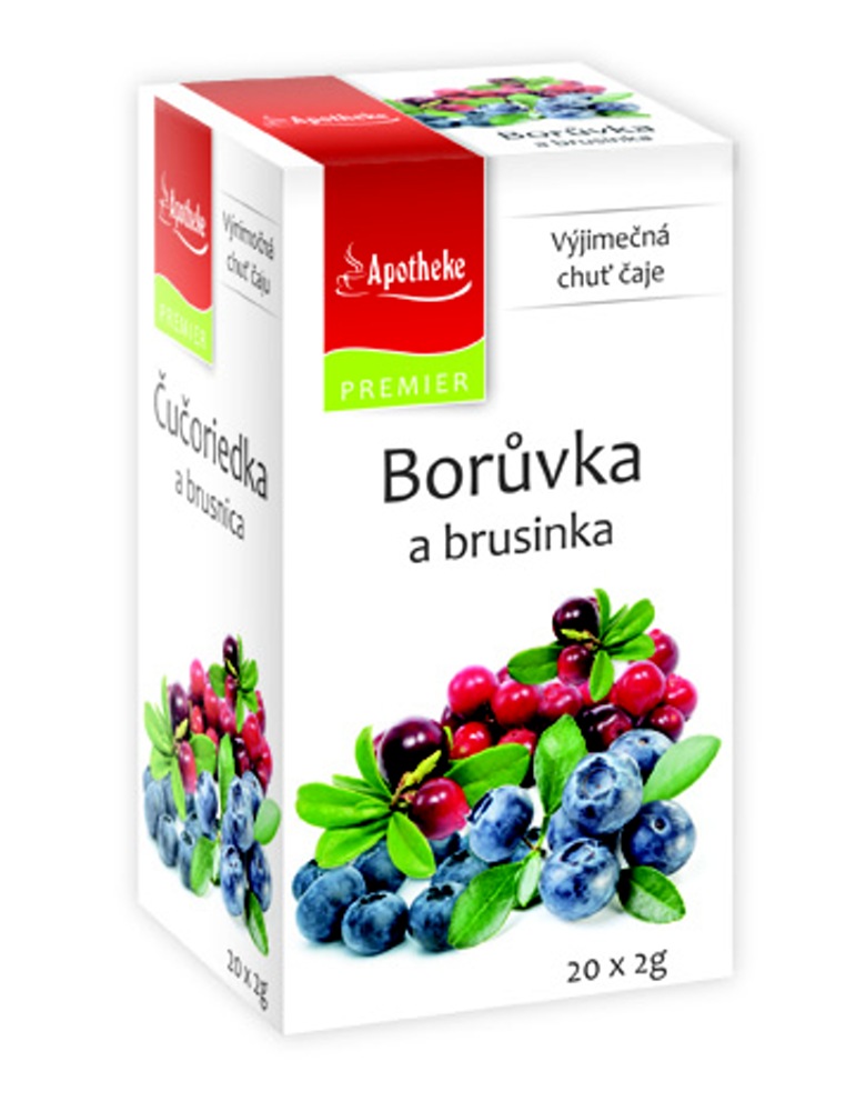 Apotheke Borůvka a brusinka čaj nálevové sáčky 20x 2 g Apotheke