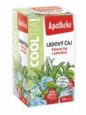 Apotheke CoolTea Zelený čaj s jahodou nálevové sáčky 20x2 g Apotheke