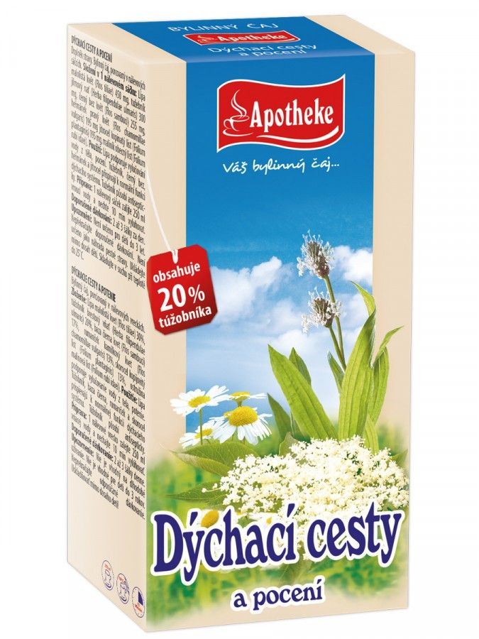 Apotheke Dýchací cesty a pocení porcovaný čaj 20x1