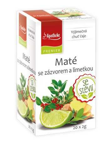 Apotheke Maté se zázvorem a limetkou STEVIE nálevové sáčky 20x2 g Apotheke