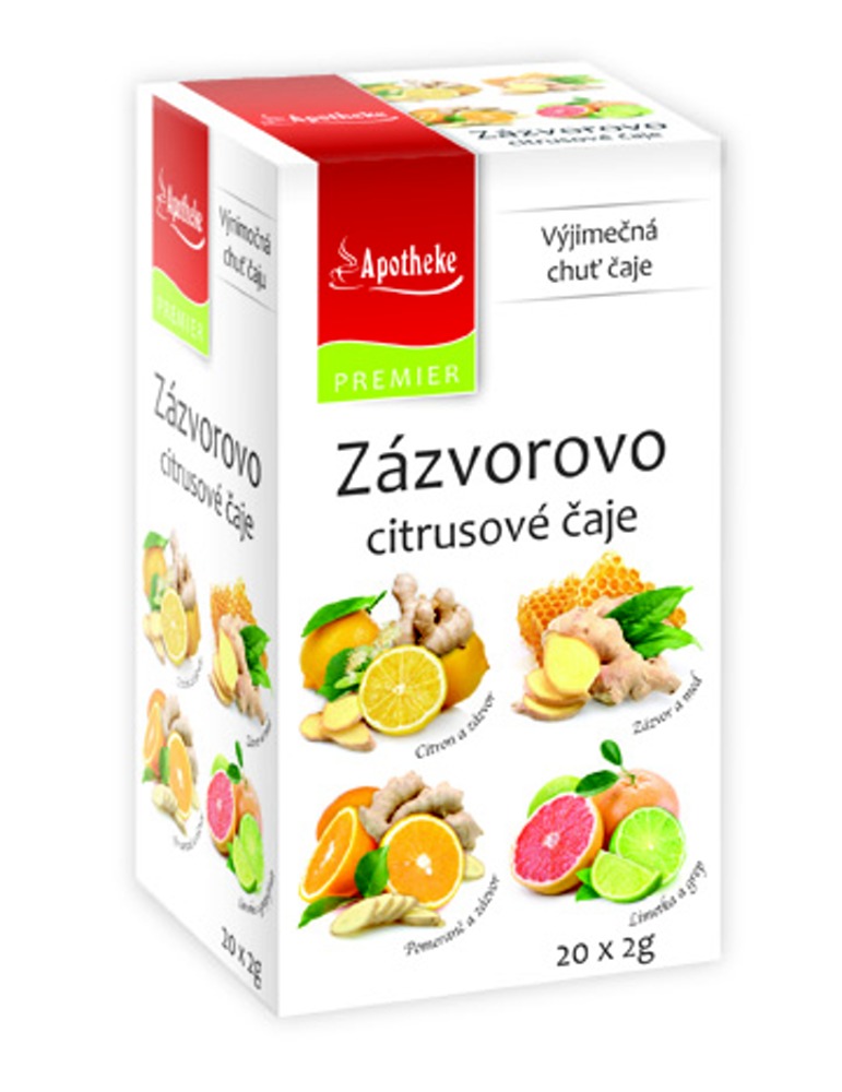 Apotheke Zázvorovo citrusové čaje 4v1 nálevové sáčky 20x 2 g Apotheke