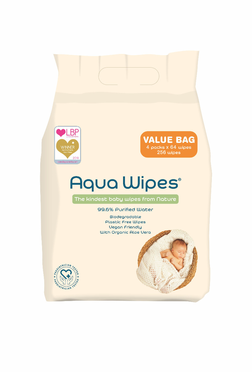 Aqua Wipes EKO Vlhčené ubrousky 4x64 ks Aqua Wipes