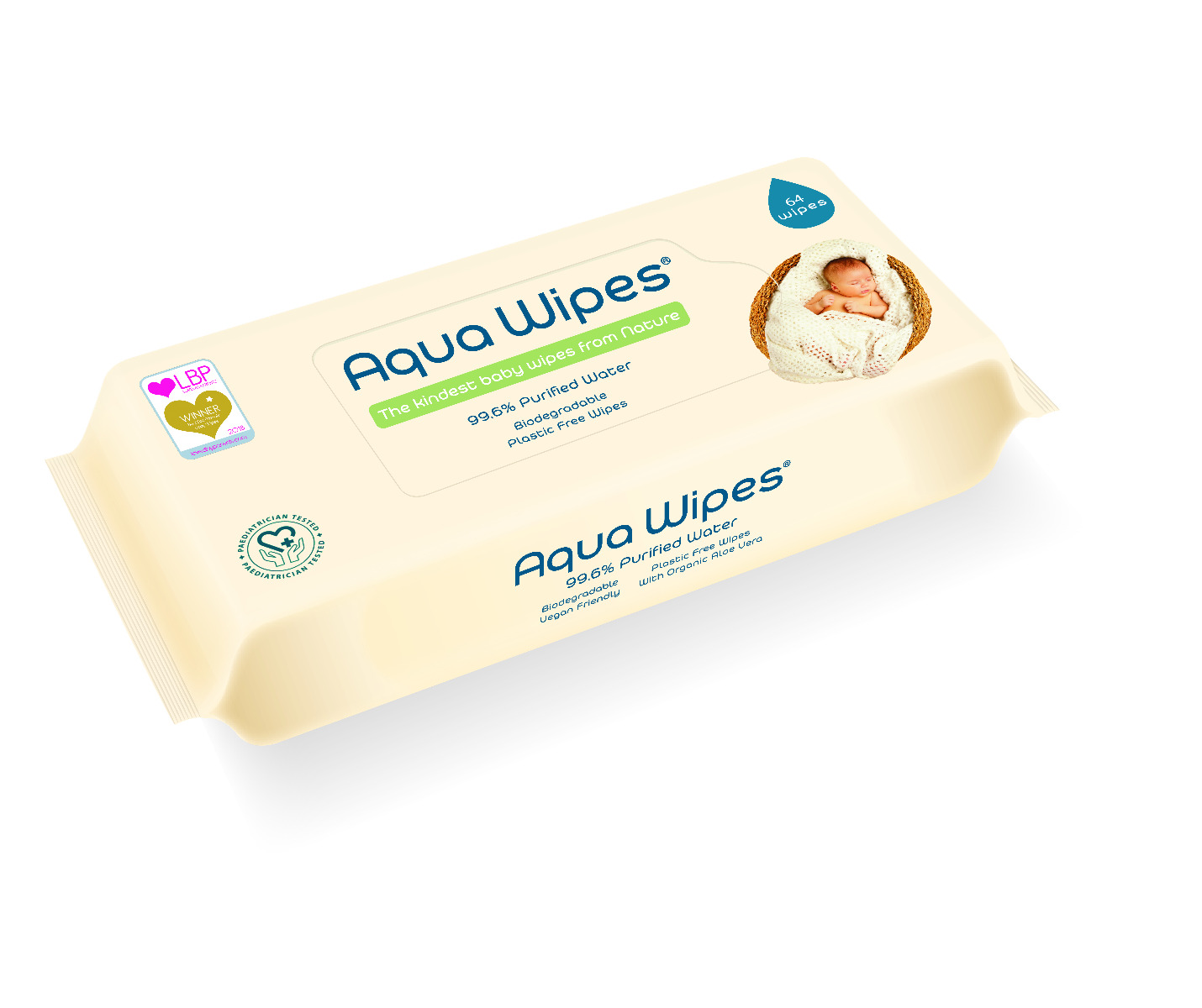 Aqua Wipes EKO Vlhčené ubrousky 64 ks Aqua Wipes