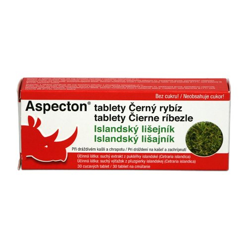 Aspecton Tablety na kašel černý rybíz 30 tablet Aspecton