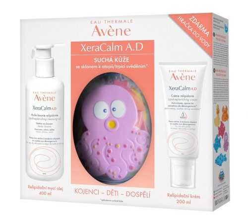 Avene Xeracalm AD Relipidační mycí olej 400 ml + Relipidační krém 200 ml + podložka Avene