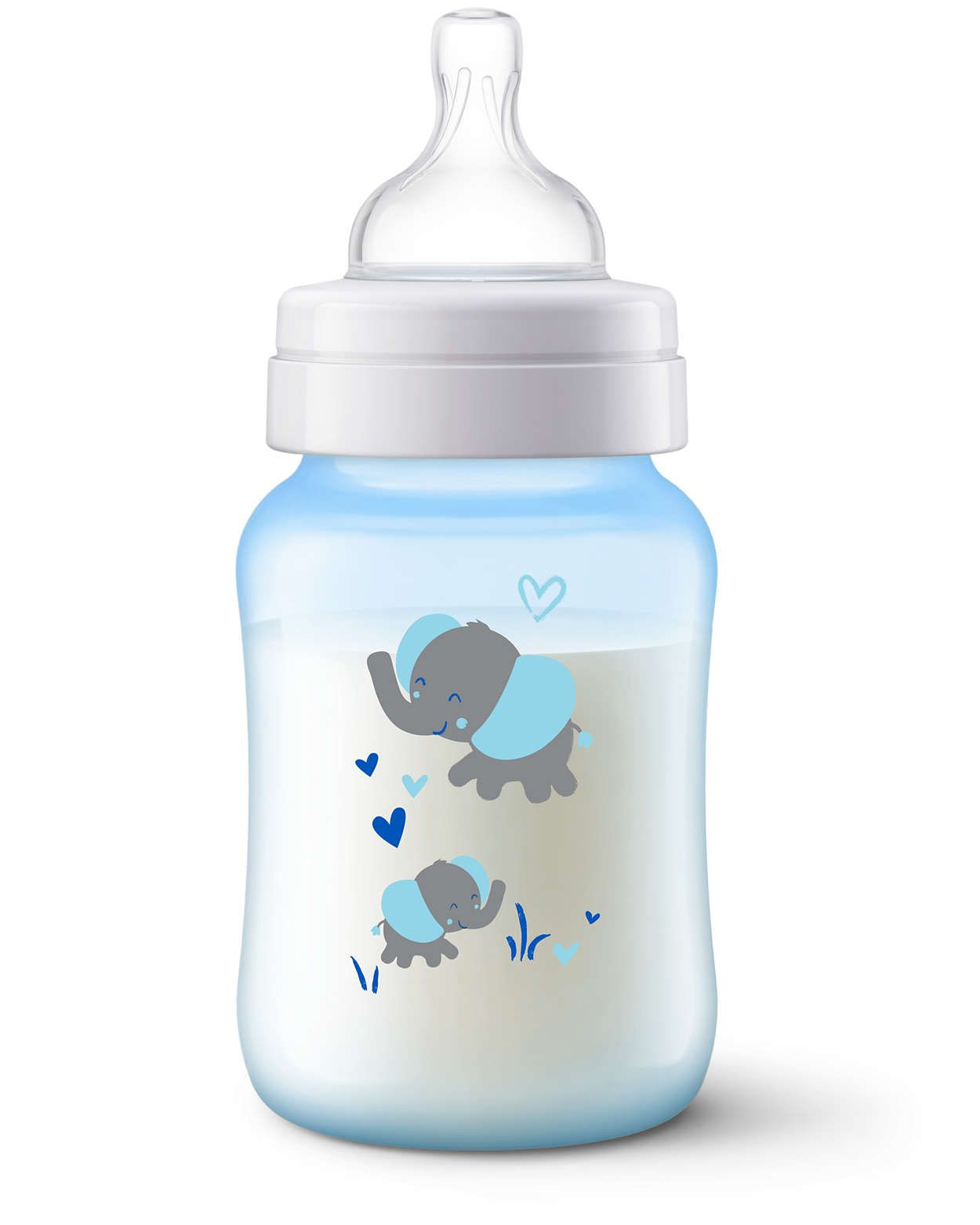 Avent Anti-colic 260 ml láhev 1 ks modrá se slonem Avent