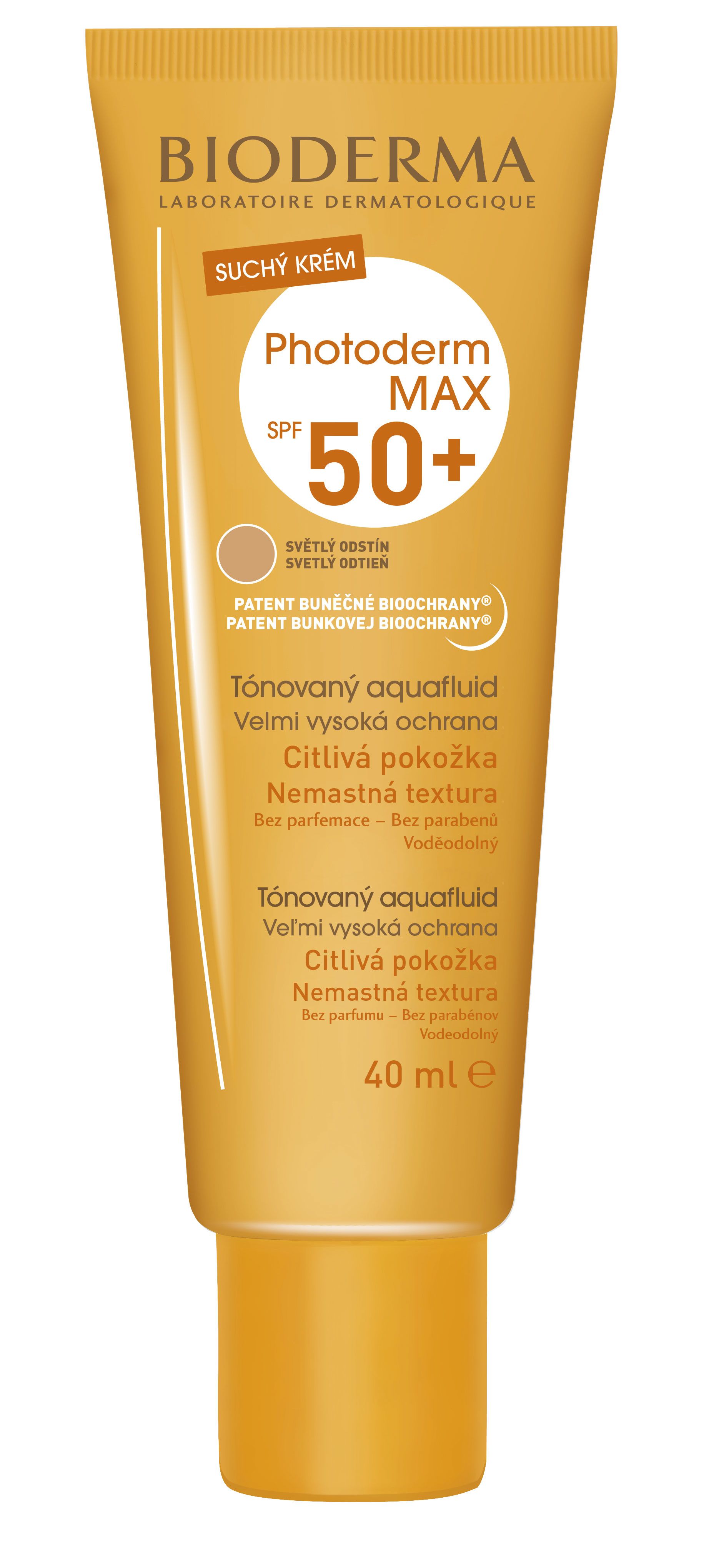 BIODERMA Photoderm MAX Aquafluid světle tónovaný SPF50+ 40ml BIODERMA