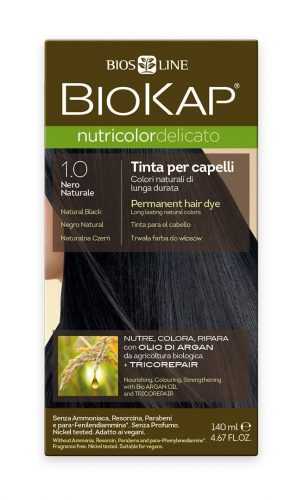 BIOKAP Nutricolor Delicato 1.0 Černá přírodní barva na vlasy 140 ml BIOKAP