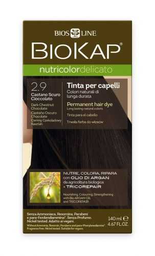 BIOKAP Nutricolor Delicato 2.9 Kaštanovo čokoládová tmavá barva na vlasy 140 ml BIOKAP