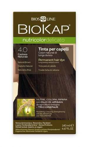 BIOKAP Nutricolor Delicato 4.0 Hnědá přirozená barva na vlasy 140 ml BIOKAP