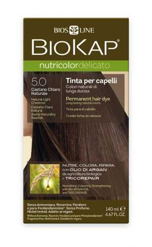 BIOKAP Nutricolor Delicato 5.0 Kaštanová přírodní světlá barva na vlasy 140 ml BIOKAP
