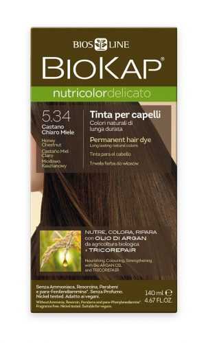 BIOKAP Nutricolor Delicato 5.34 Medová kaštanová barva na vlasy 140 ml BIOKAP