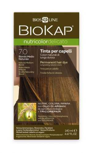 BIOKAP Nutricolor Delicato 7.0 Blond přírodní střední barva na vlasy 140 ml BIOKAP