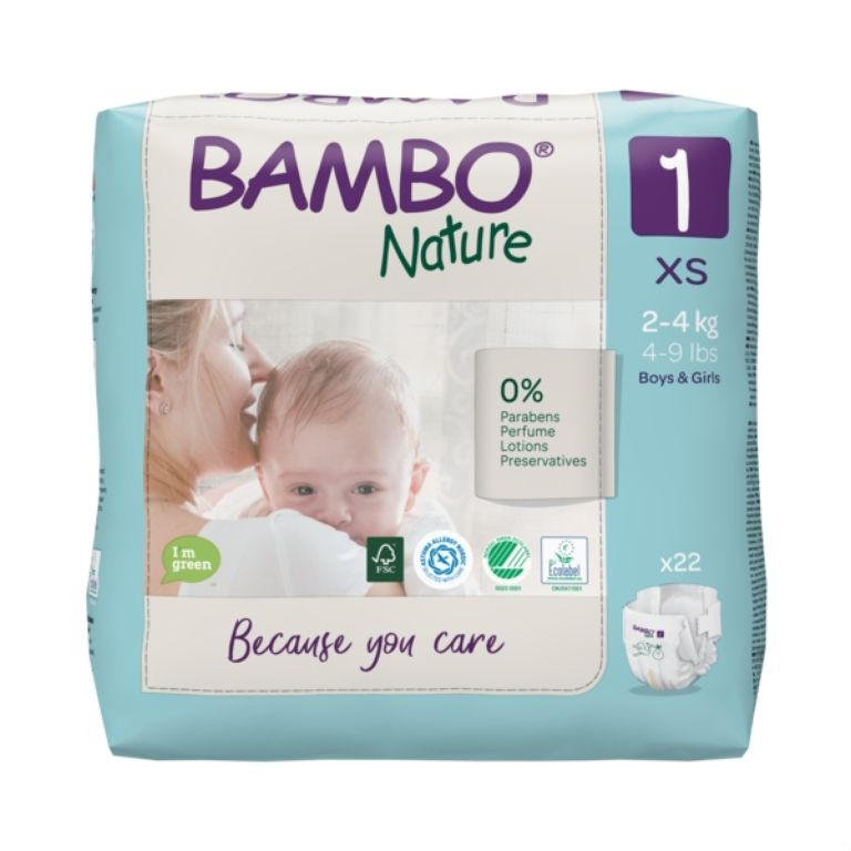 Bambo Nature 1 S 2-4 kg dětské pleny 22 ks Bambo Nature