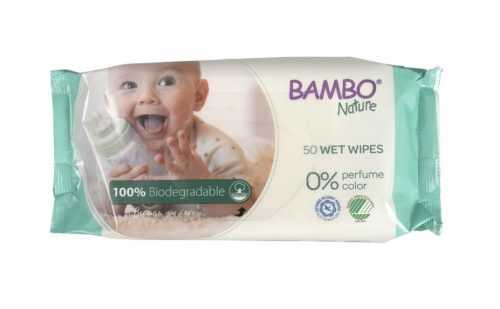 Bambo Nature Biodegradabilní vlhčené ubrousky 50 ks Bambo