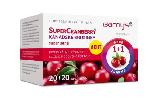 Barny´s SuperCranberry brusinky 20+20 kapslí 1+1 ZDARMA Barny´s