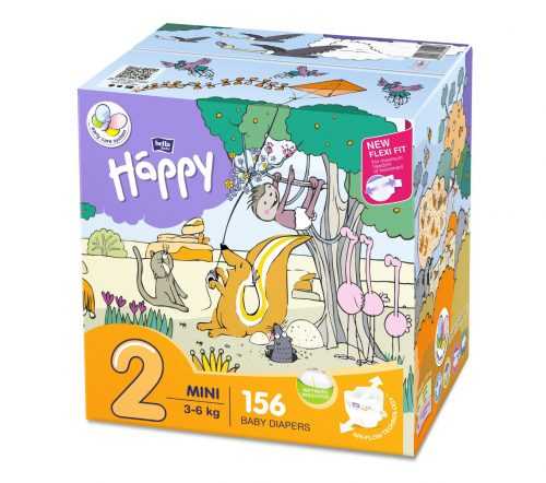 Bella Baby Happy Mini 3-6 kg dětské pleny box 2x78 ks Bella