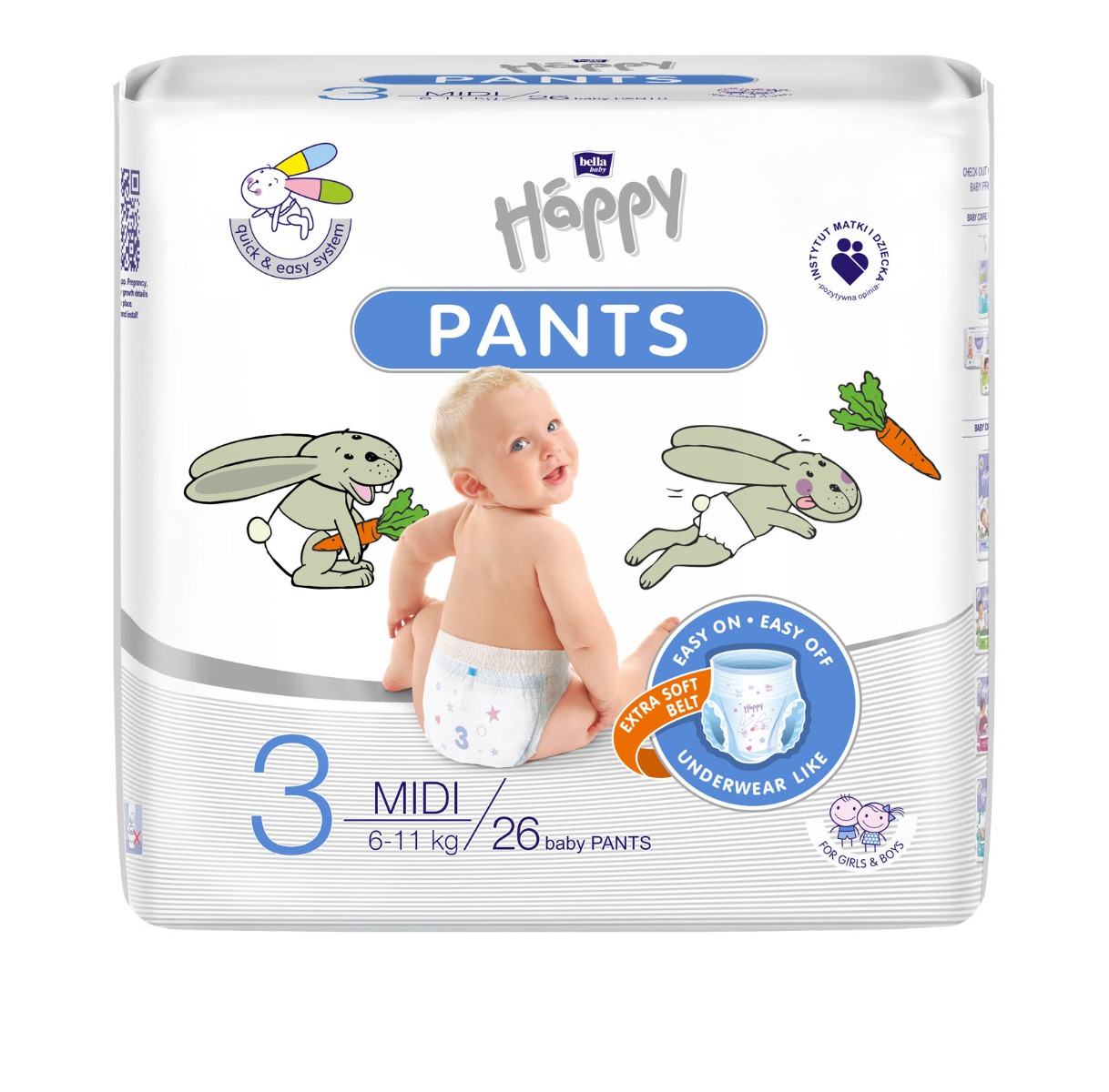 Bella Baby Happy Pants vel. 3 Midi plenkové kalhotky 26 ks Bella