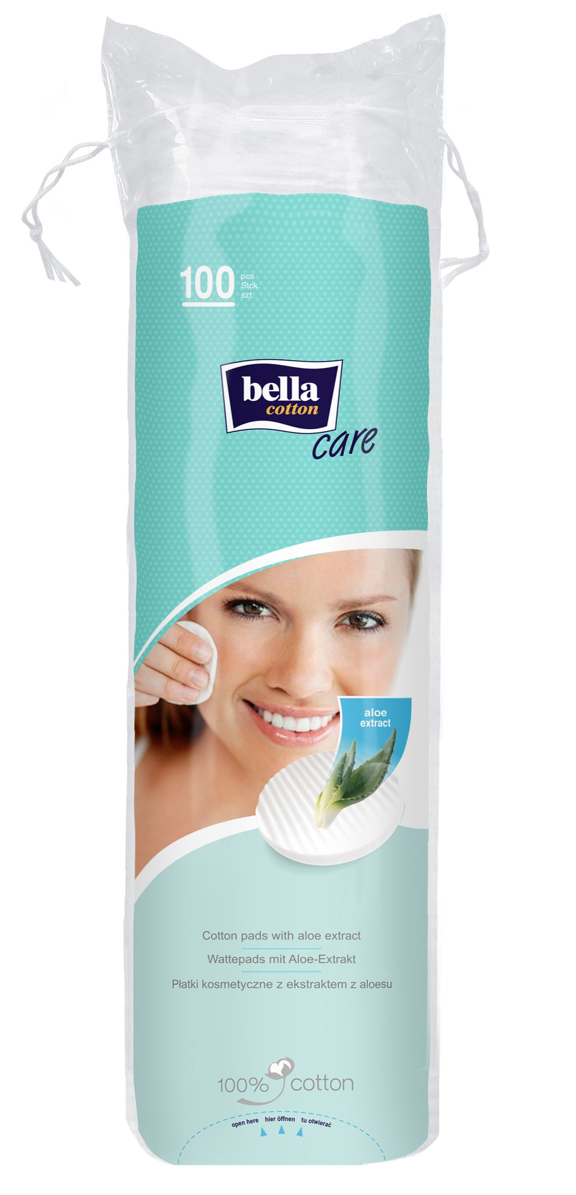 Bella Cotton Care Aloe Vera odličovací tampony 100 ks Bella