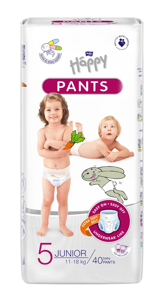 Bella Happy Pants vel. 5 Junior plenkové kalhotky 40 ks Bella