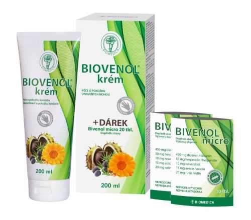 Biomedica Biovenol krém 200 ml + dárek Bivenol micro 20 tablet Biomedica