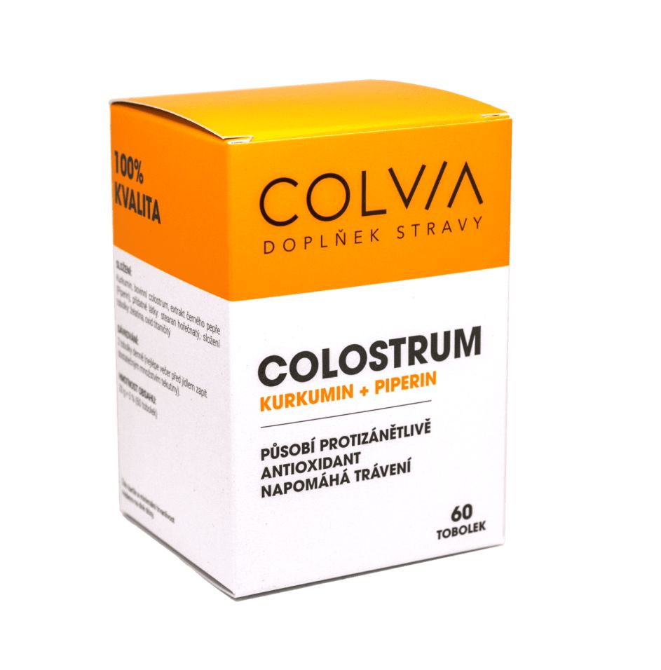 COLVIA Colostrum Kurkumin + Piperin 60 tobolek COLVIA