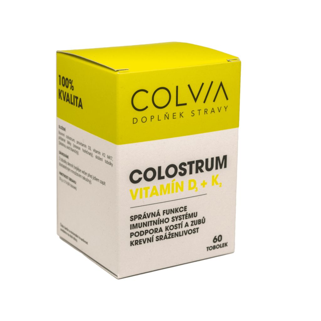 COLVIA Colostrum + vitamín D3 + K2 60 tobolek COLVIA