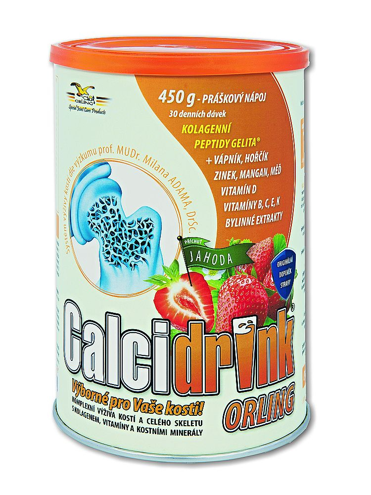 Calcidrink jahoda nápoj 450 g Calcidrink