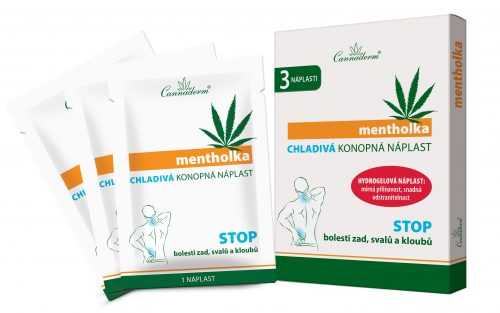 Cannaderm Mentholka Chladivá konopná náplast 3 ks Cannaderm