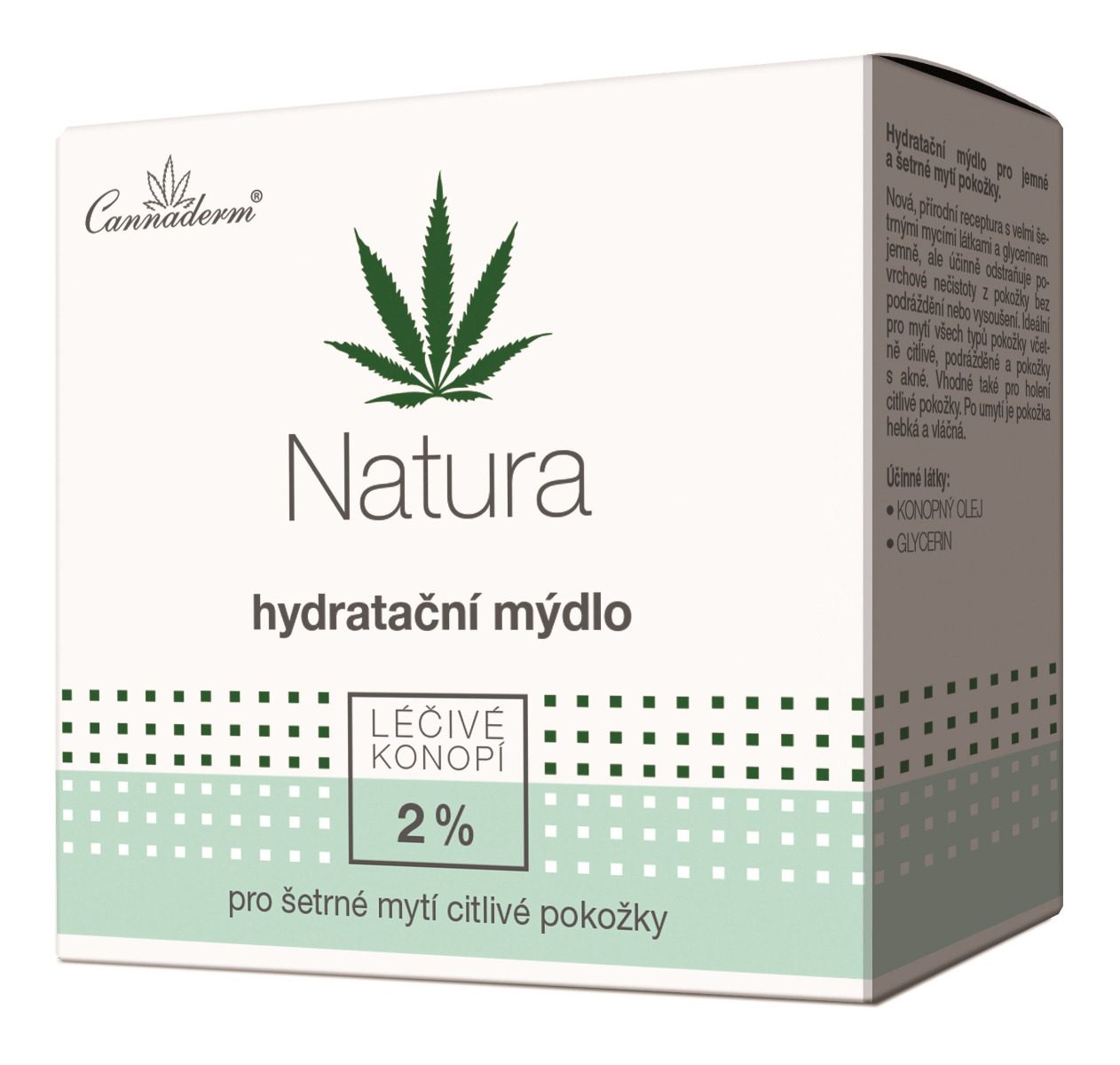 Cannaderm Natura Hydratační mýdlo pH 5.5 100 g Cannaderm