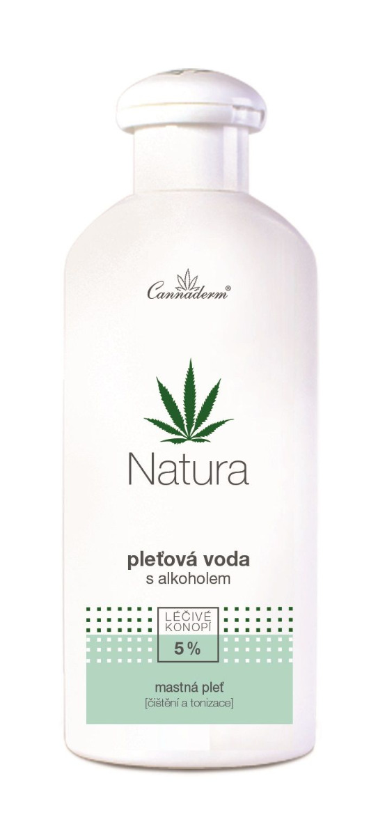 Cannaderm Natura Pleťová voda s alkoholem pro mastnou pleť 200 ml Cannaderm