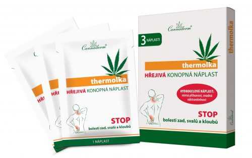 Cannaderm thermolka Hřejivá konopná náplast 3 ks Cannaderm