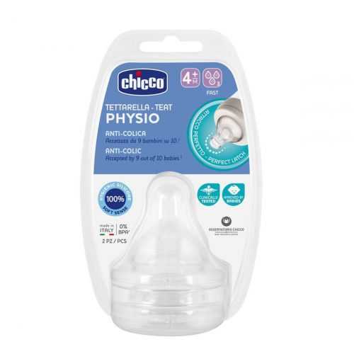 Chicco Perfect 5 Dudlík na láhev Perfect 5/Well-Being rychlý průtok 4m+ 2 ks Chicco